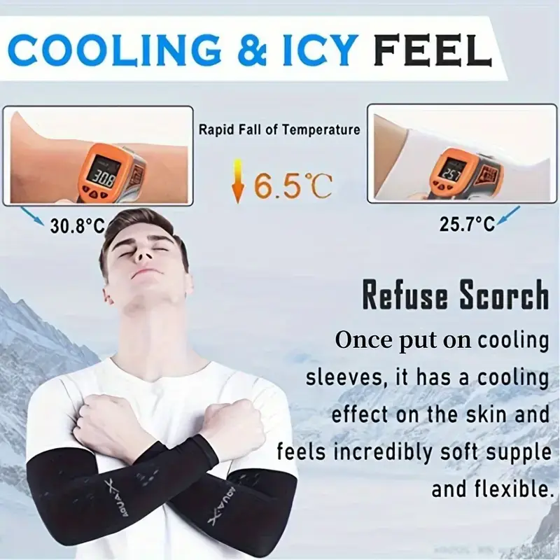 Pares de Mangas Refrescantes para Hombres y Mujeres, Protección UV para Ciclismo, Correr y Protección Solar — imagen 4