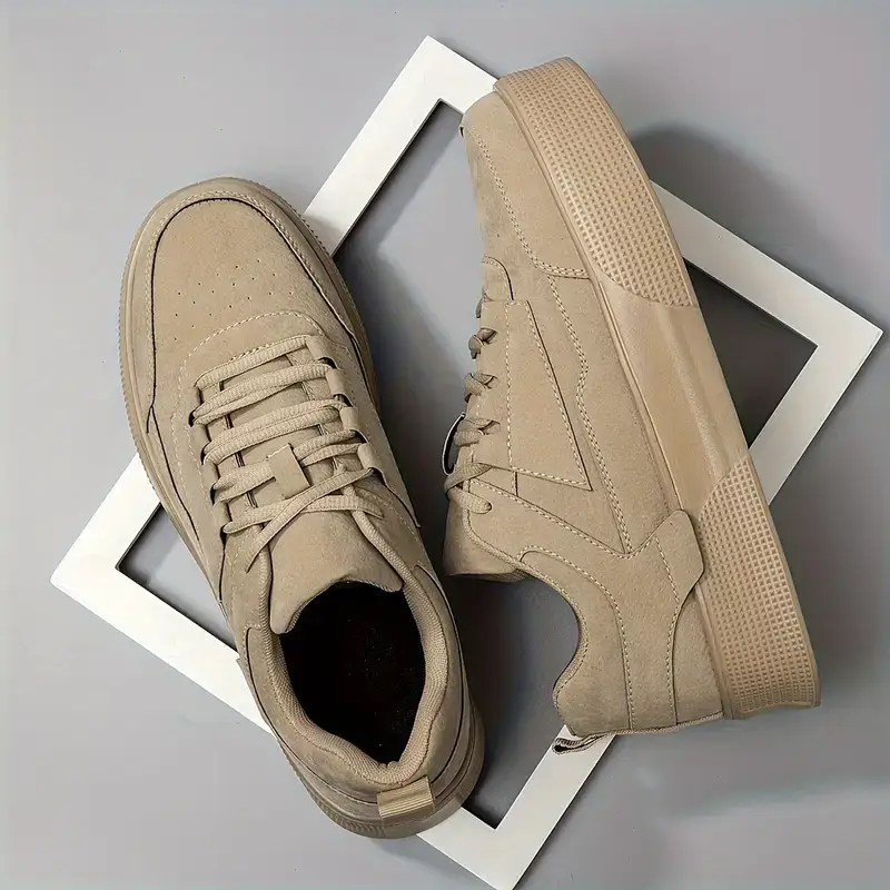 Zapatos De Skate Sólidos De Moda Para Hombres, Cómodos Y Antideslizantes, Zapatillas Casuales Con Cordones Para Actividades Al Aire Libre Para Hombres — imagen 7