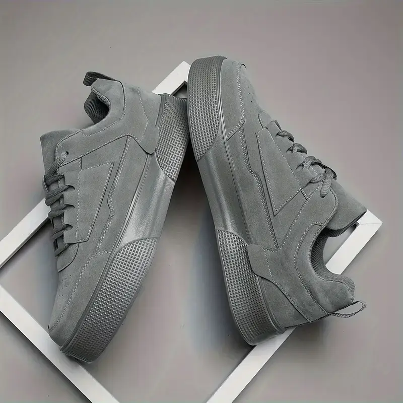 Zapatos De Skate Sólidos De Moda Para Hombres, Cómodos Y Antideslizantes, Zapatillas Casuales Con Cordones Para Actividades Al Aire Libre Para Hombres — imagen 1