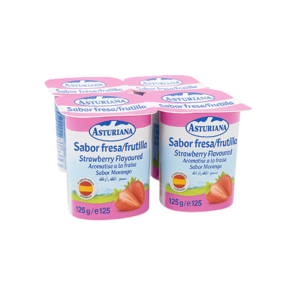Yogur sabor fresa Asturiana (4 x 125 g / 4.4 oz) — imagen 1