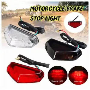 Luz trasera Universal para motocicleta, lámpara de 12V, luces de freno de Motor, luz de matrícula, piezas de equipos de Moto miniatura 1