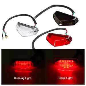 Luz trasera Universal para motocicleta, lámpara de 12V, luces de freno de Motor, luz de matrícula, piezas de equipos de Moto miniatura 3