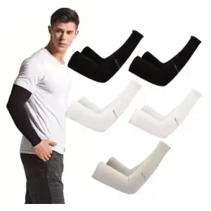 Pares de Mangas Refrescantes para Hombres y Mujeres, Protección UV para Ciclismo, Correr y Protección Solar miniatura 1