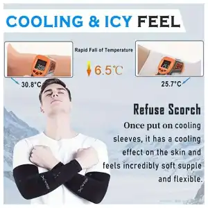 Pares de Mangas Refrescantes para Hombres y Mujeres, Protección UV para Ciclismo, Correr y Protección Solar miniatura 4