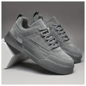 Zapatos De Skate Sólidos De Moda Para Hombres, Cómodos Y Antideslizantes, Zapatillas Casuales Con Cordones Para Actividades Al Aire Libre Para Hombres miniatura 3