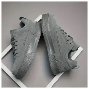Zapatos De Skate Sólidos De Moda Para Hombres, Cómodos Y Antideslizantes, Zapatillas Casuales Con Cordones Para Actividades Al Aire Libre Para Hombres miniatura 1