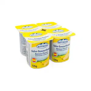 Yogur sabor plátano Asturiana (4 x 125 g / 4.4 oz) miniatura 1