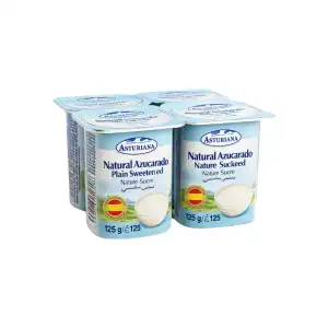 Yogur sabor natural azucarado Asturiana (4 x 125 g / 4.4 oz) miniatura 1
