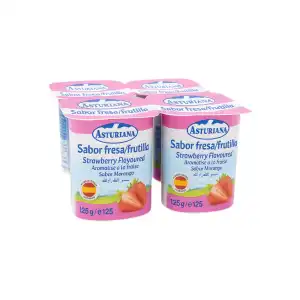 Yogur sabor fresa Asturiana (4 x 125 g / 4.4 oz) miniatura 1